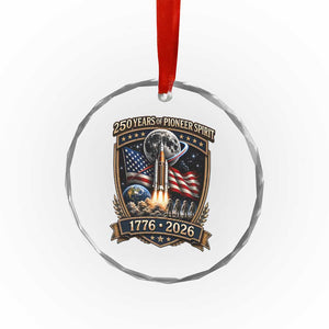 Astronaut 250 Years Of Pioneer Spirit Crystal Glass Ornament Patriotic Astronaut Graphic Gift TS12 Print Your Wear