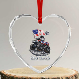 Astronaut 250 Years Of Pioneer Spirit Heart Crystal Glass Ornament USA 250th Anniversary TS12 Transparent Glass 3'' Heart Print Your Wear