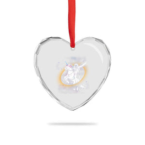 Astronaut Outer Space Heart Crystal Glass Ornament Riding Unicorn Galaxy Astrophysics Lover TS02 Print Your Wear