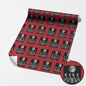 Astronauts Walking In Space Galaxy Moon Planet Wrapping Paper Roll TS11 Red Print Your Wear