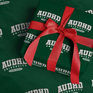 AUDHD Wrapping Paper Roll Neurodivergent ADHD Autism Awareness Neurotypical Gift TS10 Green Print Your Wear