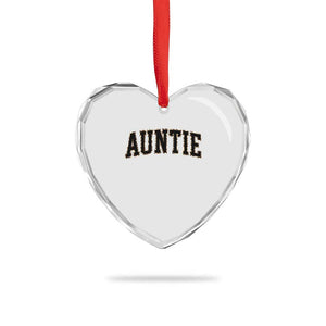 Auntie Heart Crystal Glass Ornament Retro Varsity New Aunt Letter Print TS10 Print Your Wear