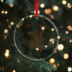 AUR Naur Cowboy Raccoon Crystal Glass Ornament Funny Sarcastic Oh No Australian Accent TS14 Print Your Wear
