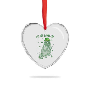 Aur Naur Raccoon St Patricks Day Heart Crystal Glass Ornament Funny Sarcastic Oh No Australian Accent TS14 Print Your Wear