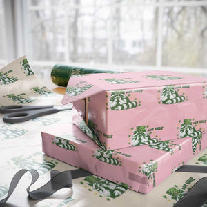 AUR Naur Raccoon St Patricks Day Meme Wrapping Paper Roll Funny Sarcastic Oh No Australian Accent TS14 Light Pink Print Your Wear