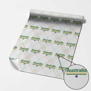 Australia Fan Wrapping Paper Roll Retro Vintage Flag Green Yellow Country Pride Distressed Graphic