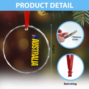 Australia Flag Crystal Glass Ornament Patriotic Country Pride Vertical Text Graphic