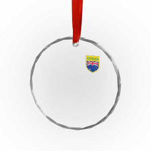 Australia Football Crest Australian Flag Pride Sporty Athletic Jersey Crystal Glass Ornament