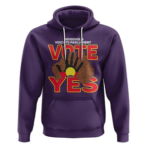 Australia Indigenous Hoodie Aboriginal Flag Vote Yes Urulu Statement TS02 Purple Printyourwear