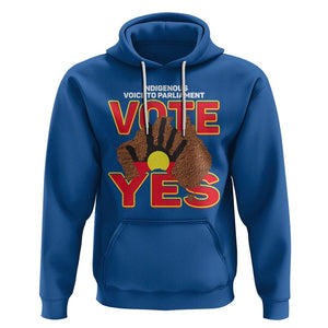 Australia Indigenous Hoodie Aboriginal Flag Vote Yes Urulu Statement TS02 Royal Blue Printyourwear