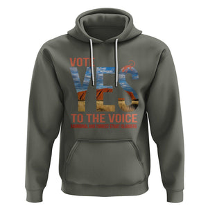 Australia Indigenous Hoodie Vote Yes To The Voice Aboriginal And Torres Strait Islanders TS02 Military Green Printyourwear