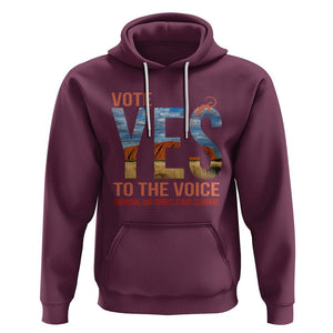 Australia Indigenous Hoodie Vote Yes To The Voice Aboriginal And Torres Strait Islanders TS02 Maroon Printyourwear