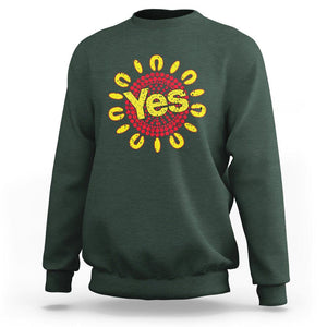 Australia Indigenous Sweatshirt Aboriginal And Torres Strait Islanders Vote Yes Voice To Parliament TS02 Dark Forest Green Printyourwear