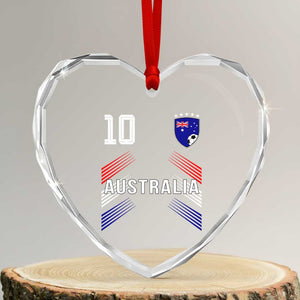 Australia Soccer Sports Graphic Number 10 Jersey Style Heart Crystal Glass Ornament Proud Australian Football Fans Game Day Pride TS02 Transparent Glass 3'' Heart Print Your Wear