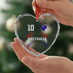 Australia Soccer Sports Graphic Number 10 Jersey Style Heart Crystal Glass Ornament Proud Australian Football Fans Game Day Pride TS02 Print Your Wear