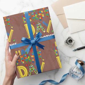 Autism Acceptance Back To School Educator Wrapping Paper Roll Happy First Day