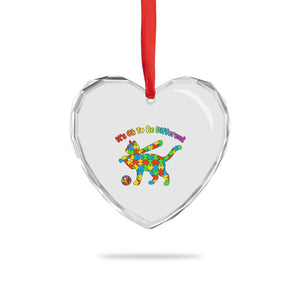 Autism Acceptance Baseball Cat Heart Crystal Glass Ornament It Is Ok To Be Different TS12 Print Your Wear