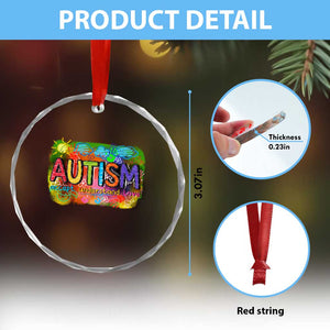 Autism Acceptance Crystal Glass Ornament Accept Understand Love Autistic Support TS02 Print Your Wear