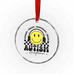 Autism Acceptance Crystal Glass Ornament Advocate Educate Accomodate Include Special Education TS02 Print Your Wear