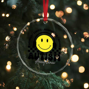 Autism Acceptance Crystal Glass Ornament Advocate Educate Accomodate Include Special Education TS02 Print Your Wear