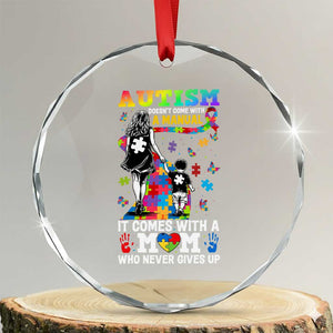 Autism Acceptance Crystal Glass Ornament Doesn't Come with a Manual Autism Mom TS14 Transparent Glass 3'' Circle Print Your Wear