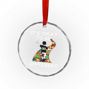 Autism Acceptance Crystal Glass Ornament It's Okay To Be Different TS14 Print Your Wear