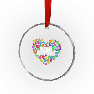 Autism Acceptance Crystal Glass Ornament Love Heart Puzzle Piece Gift TS14 Print Your Wear