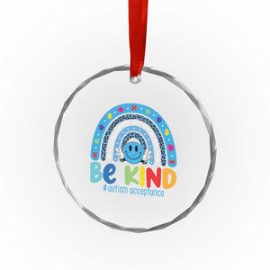 Autism Acceptance Crystal Glass Ornament Rainbow in April We Wear Blue Ribbon Autism TS14 Print Your Wear