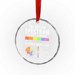 Autism Acceptance Crystal Glass Ornament The Autism Spectrum Is Not Linear TS02 Print Your Wear