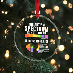 Autism Acceptance Crystal Glass Ornament The Autism Spectrum Is Not Linear TS02 Print Your Wear
