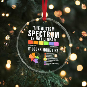 Autism Acceptance Crystal Glass Ornament The Autism Spectrum Is Not Linear TS02 Print Your Wear
