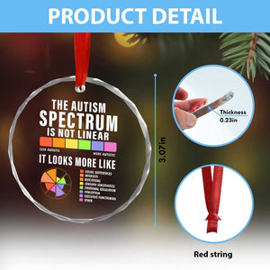 Autism Acceptance Crystal Glass Ornament The Autism Spectrum Is Not Linear TS02 Print Your Wear