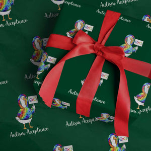Autism Acceptance Wrapping Paper Roll Accept Understand Love Support Neurodivergent TS14 Green Print Your Wear