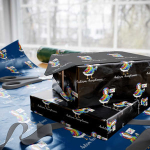 Autism Acceptance Wrapping Paper Roll Accept Understand Love Support Neurodivergent TS14 Black Print Your Wear