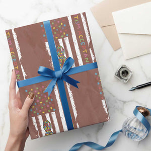 Autism Acceptance Wrapping Paper Roll American Flag Neurodivergent Support Ribbon Puzzle TS14 Mocha Print Your Wear