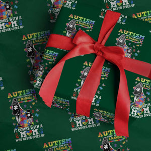 Autism Acceptance Wrapping Paper Roll Doesn't Come with a Manual Autism Mom TS14 Green Print Your Wear