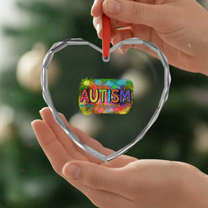 Autism Acceptance Heart Crystal Glass Ornament Accept Understand Love Autistic Support TS02 Print Your Wear