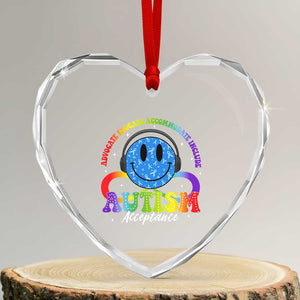 Autism Acceptance Heart Crystal Glass Ornament Acceptance Special Education Teacher Kids TS14 Transparent Glass 3'' Heart Print Your Wear