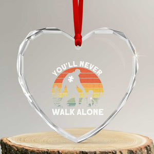 Autism Acceptance Heart Crystal Glass Ornament Autism Dad You'll Never Walk Alone Support TS14 Transparent Glass 3'' Heart Print Your Wear