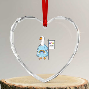 Autism Acceptance Heart Crystal Glass Ornament Neurodivergent Awareness Silly Goose Support TS14 Transparent Glass 3'' Heart Print Your Wear