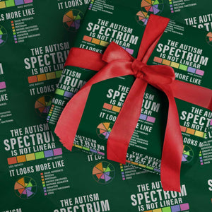 Autism Acceptance Wrapping Paper Roll The Autism Spectrum Is Not Linear TS02 Green Print Your Wear
