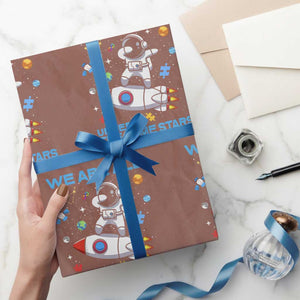 Autism Acceptance Wrapping Paper Roll We Are All Under The Same Stars TS10 Mocha Print Your Wear
