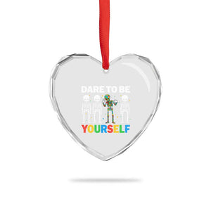 Autism Awareness 67 Heart Crystal Glass Ornament Dare To Be Yourself Six Seven Autism Skeleton TS11 Print Your Wear