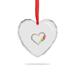 Autism Awareness Accept Understand Love Heart Crystal Glass Ornament Love Heart Puzzle Pieces TS11 Print Your Wear