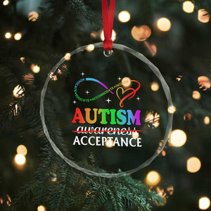 Autism Awareness Acceptance Crystal Glass Ornament Advocate Educate Accommodate Include Infinity Symbol TS11 Print Your Wear