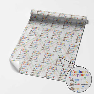 Autism Awareness Acceptance Hand Sign Language SPED Teacher Wrapping Paper Roll TS11 Christmas Plaid Print Your Wear