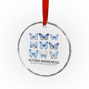 Autism Awareness Blue Butterflies Crystal Glass Ornament Accept Love Understand TS02 Print Your Wear