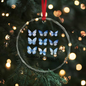 Autism Awareness Blue Butterflies Crystal Glass Ornament Accept Love Understand TS02 Print Your Wear