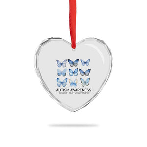 Autism Awareness Blue Butterflies Heart Crystal Glass Ornament Accept Love Understand TS02 Print Your Wear