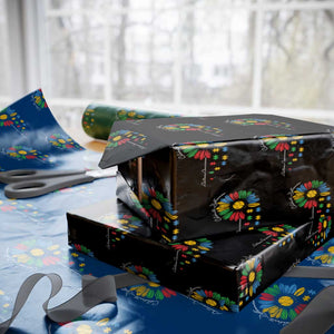 Autism Awareness Celebrate Differences Wrapping Paper Roll Sunflower Puzzle Pieces TS11 Black Print Your Wear